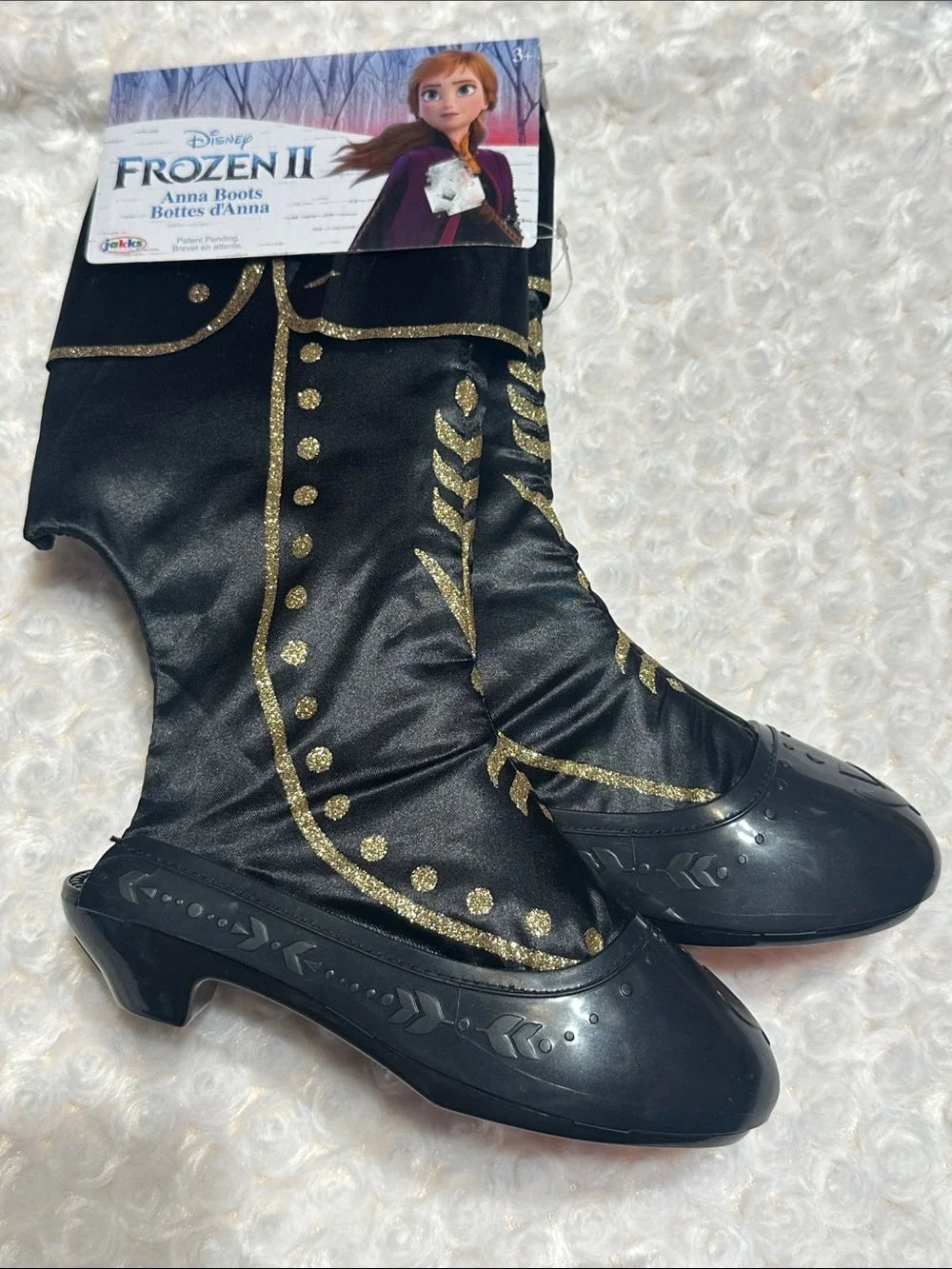 Disney Frozen II Black and Gold Anna Costume Boots 3+